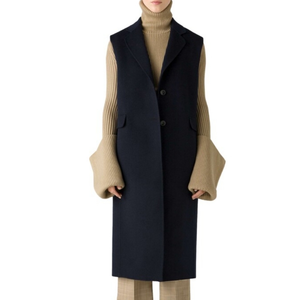 ST. JOHN KNITS wool/cashmere Long Vest size Small